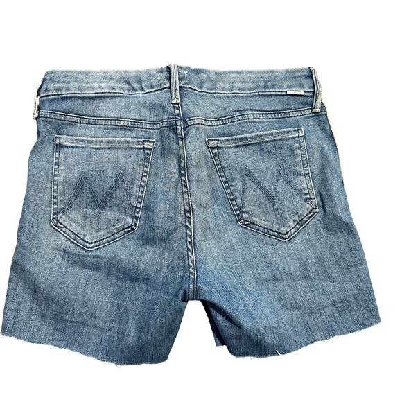 MOTHER Denim Side Racer Stripe Cutoff Shorts, Thunderstruck Wash, Size 29 - Picture 2 of 5